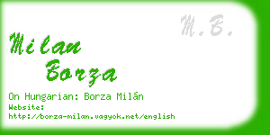 milan borza business card